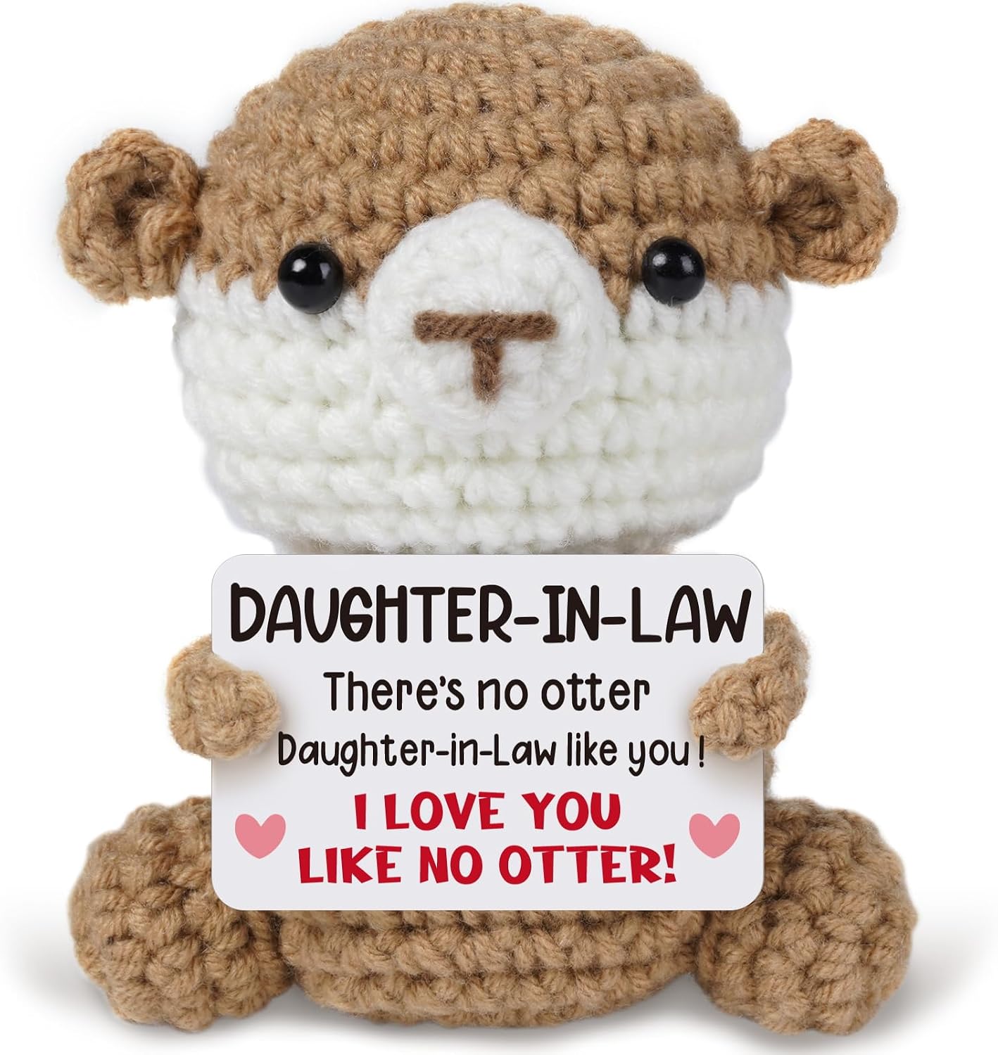 Funny Gifts for Sister, Birthday Gift for Sister, Sisters Gift from Sis, Inspirational Stress Relief Gifts - Cute Handmade Crochet Otter Presents for Sisters.
