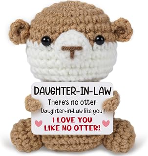 Mini Funny Daughter in Law Gifts - Cute Handmade Crochet Otter, Birthday Gifts for Daughter in Law from Mother in Law.