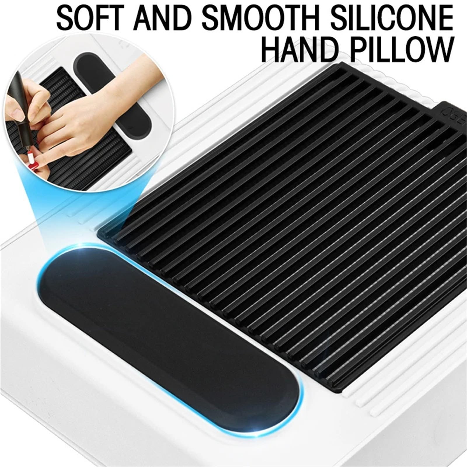 Odkurzacz do Paznokci, 80W Mocny odkurzacz do paznokci z filtrem Odkurzacz do paznokci do manicure Wyciąg do paznokci Usuń filtr Sprzęt do paznokci(Wit)