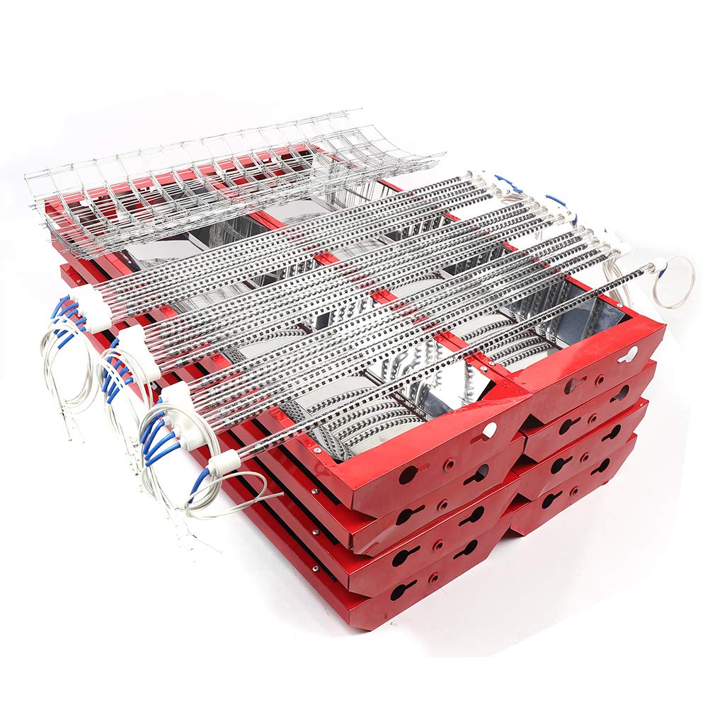 WOHAIPA Baking Infrared Paint Curing Lamp,8 Sets 2000W Spray Baking Booth Infrared,Heating Light Heater 110V Body for Automobile Paint Booths, Furniture Paint Booths,Repair Paint Curing Systems