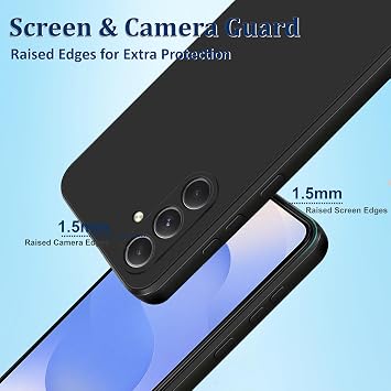 Liquid Silicone Case for Samsung Galaxy S25 FE Case, [Camera Protection] Silky-soft touch Phone Case for Samsung S25FE Cover with Microfiber Lining, Black