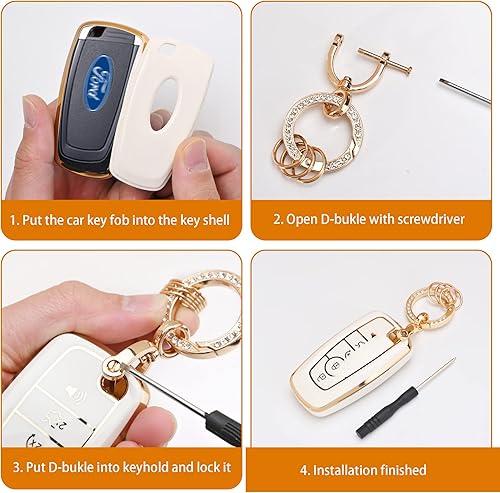 Miniatura 6 de Funda para llavero Ford, funda de TPU suave para llavero, protector para Ford Escape Expedition Explorer Fusion Mustang Ranger F150 F250 F350 F450