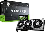 MSI Gaming RTX 5070 Ti 16G Ventus 3X OC Graphics Card (16GB GDDR7, 256-bit, Extreme Clock 2497 MHz, DisplayPort x 3 2.1a, HDMI 2.1b, NVIDIA Blackwell Architecture)