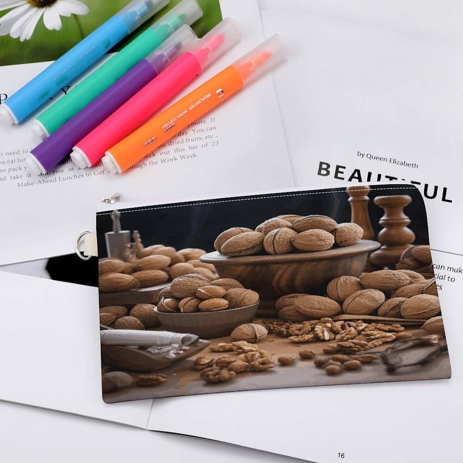 Walnut Nuts Coin Purse Mini Coin Pocket Pouch Change Holder for Men Women Portable Change Wallet