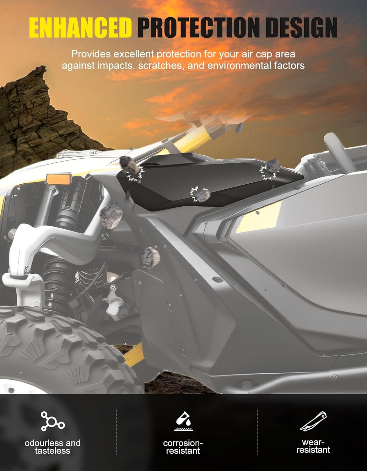LH Front Cage Panel Side Gas Cap Cover for Can-Am Maverick R, Lateral Gas Cap Cover Left Front Side Cage Panel for Can-Am Maverick R MAX X RS 2024+ Models Accessories, Replace #705017027