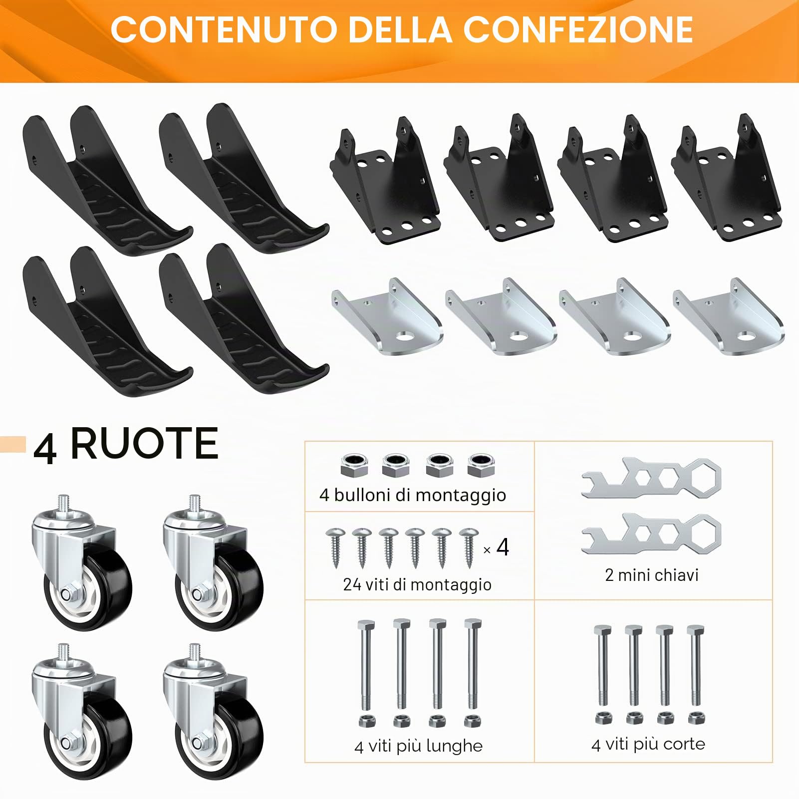 SOLEJAZZ Kit ruote per banco da lavoro 400KG Ruota per banco da lavoro retrattile per impieghi gravosi Ruote in uretano con telaio in acciaio, schema di installazione bonus, confezione da 4