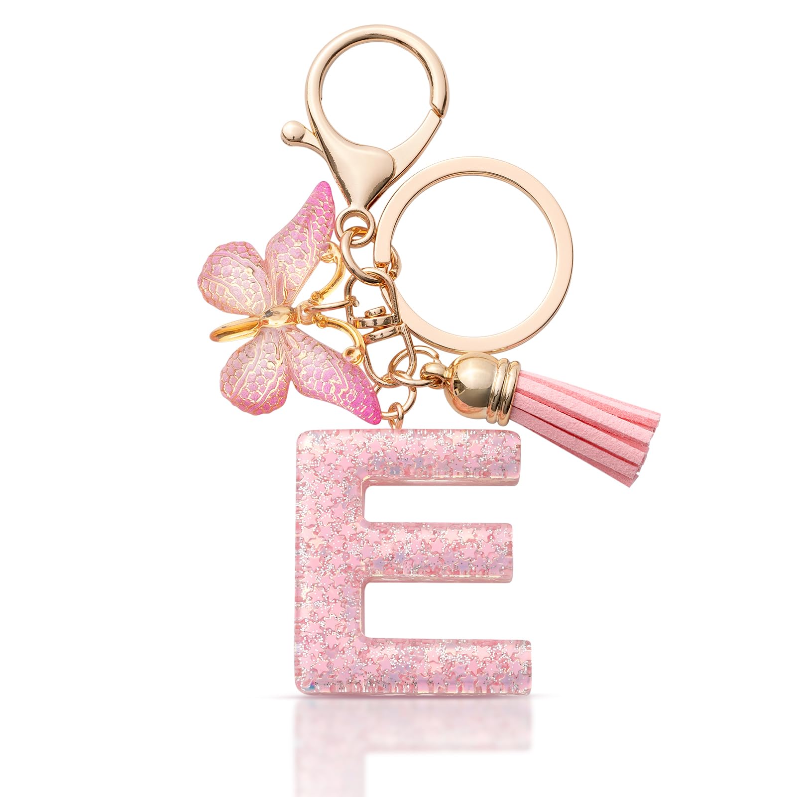 MORSUNBELA Schlüsselanhänger Buchstabe Mädchen Keychain mit Anfangsbuchstabe Schlüssel Anhänger mit Buchstaben für Frauen Damen