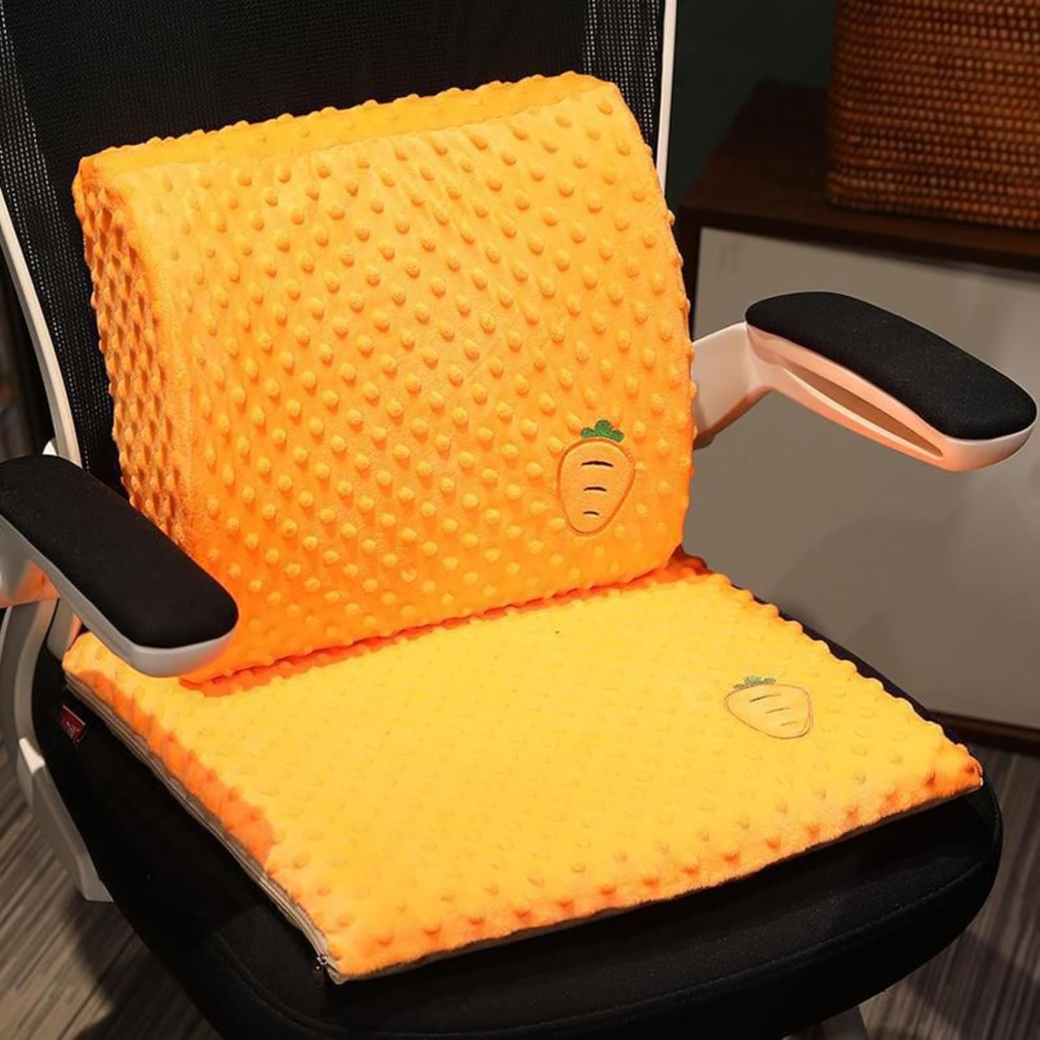 Set di supporto lombare e cuscino per sedile, in memory foam, ergonomico, antiscivolo, 3D, per ufficio, auto, casa, divano e sala da pranzo, confezione da 2, 40 x 40 cm