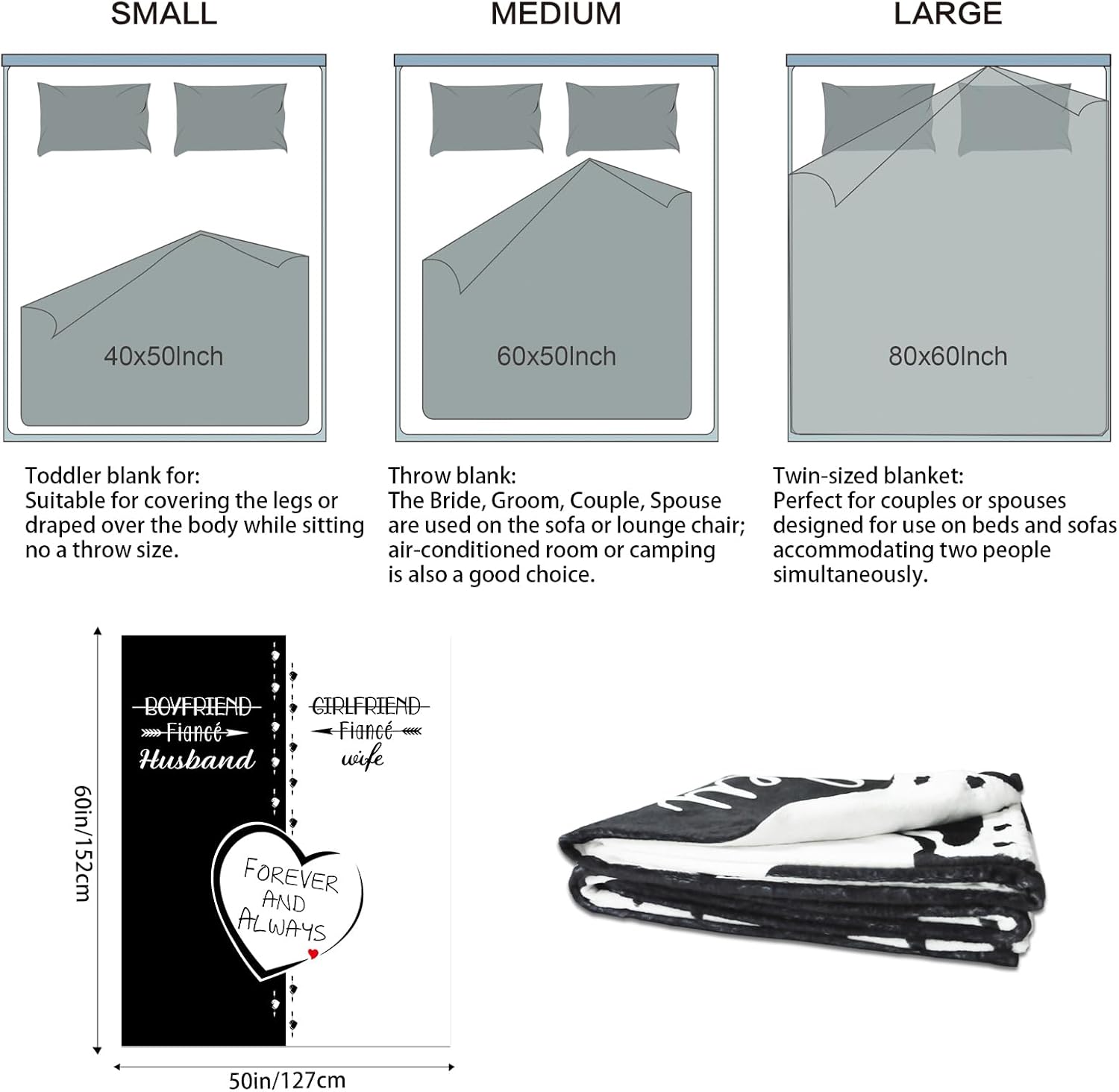 Engagement Gifts for Couples,Engagement Party Gifts for Bride Her Newly Engaged Throw Blanket 60" x 50" Best Unique Wedding Gift for Newlywed - Image 3