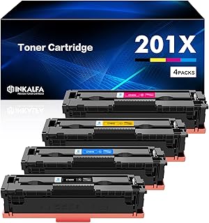 201X M277dw Toner Cartridge 4 Pack Compatible Replacement for HP 201X 201A Color Pro MFP M277dw M252dw M277c6 M252 M277 CF400X CF401X CF402X CF403X Printer Ink (Black Cyan Yellow Magenta)