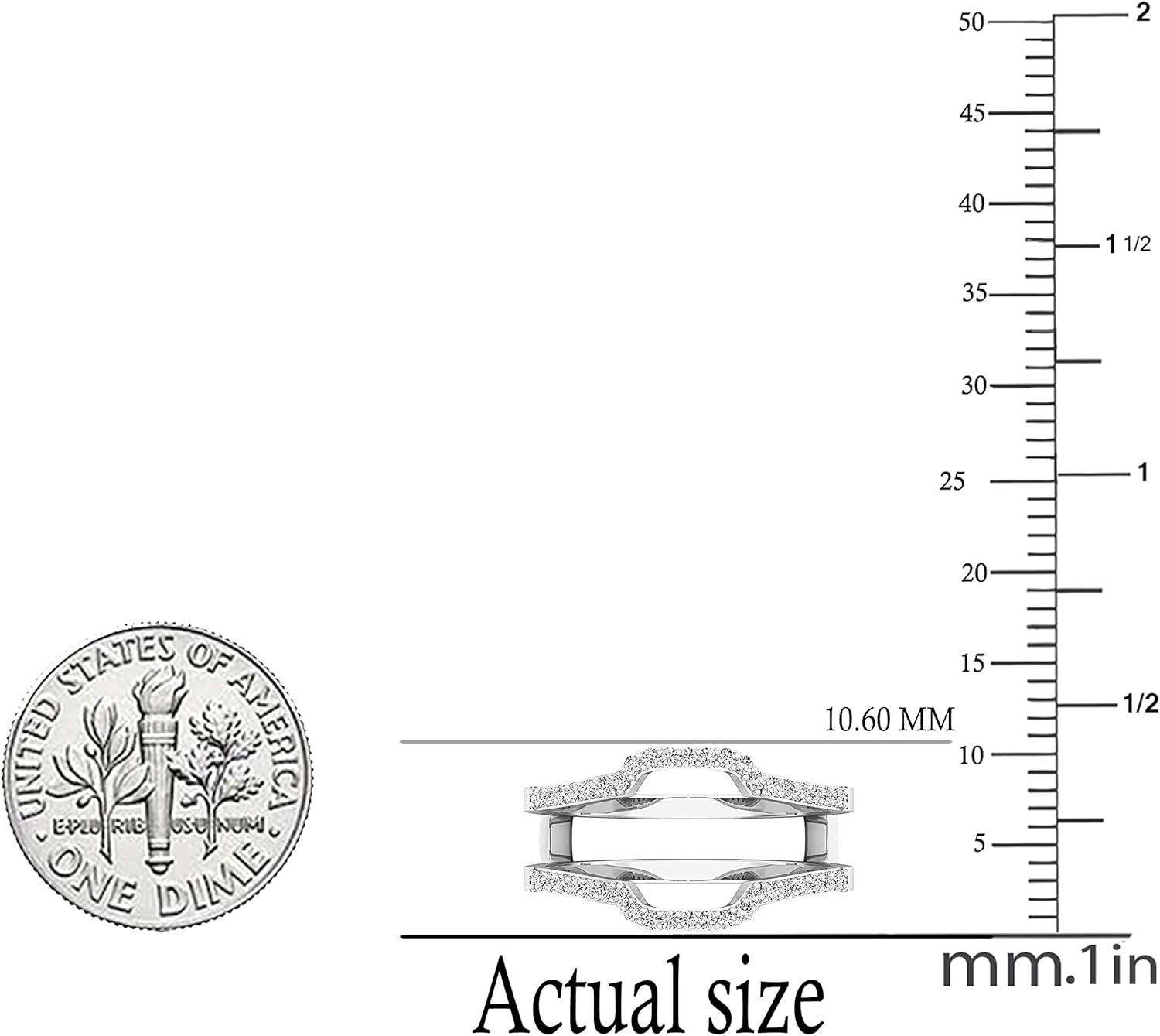 Dazzlingrock Collection Cubic Zirconia Wedding Band Enhancer Guard Ring, Sterling Silver : Clothing, Shoes & Jewelry