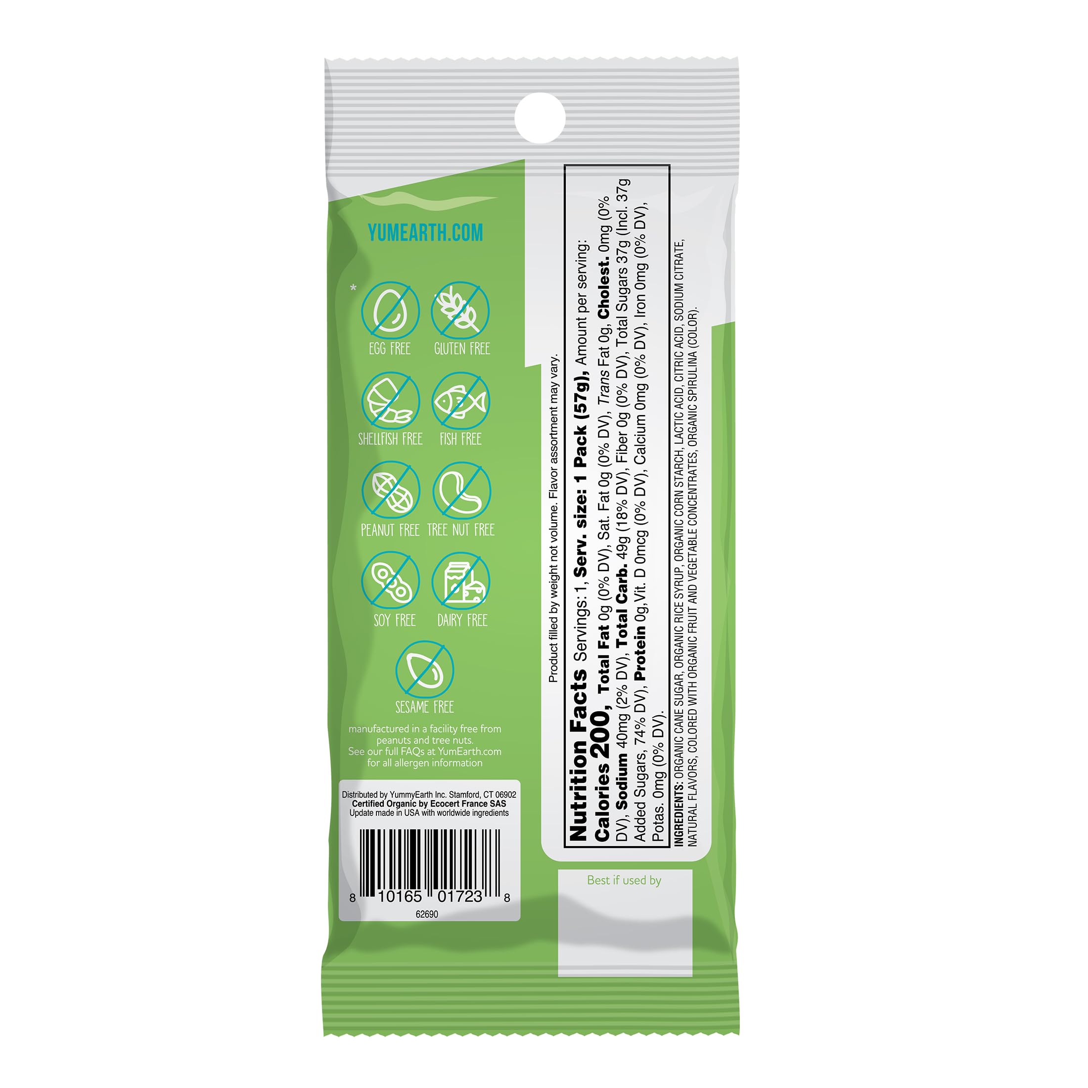 YumEarth Organic Sour Littles Chewy Candy - Allergy Friendly (Top