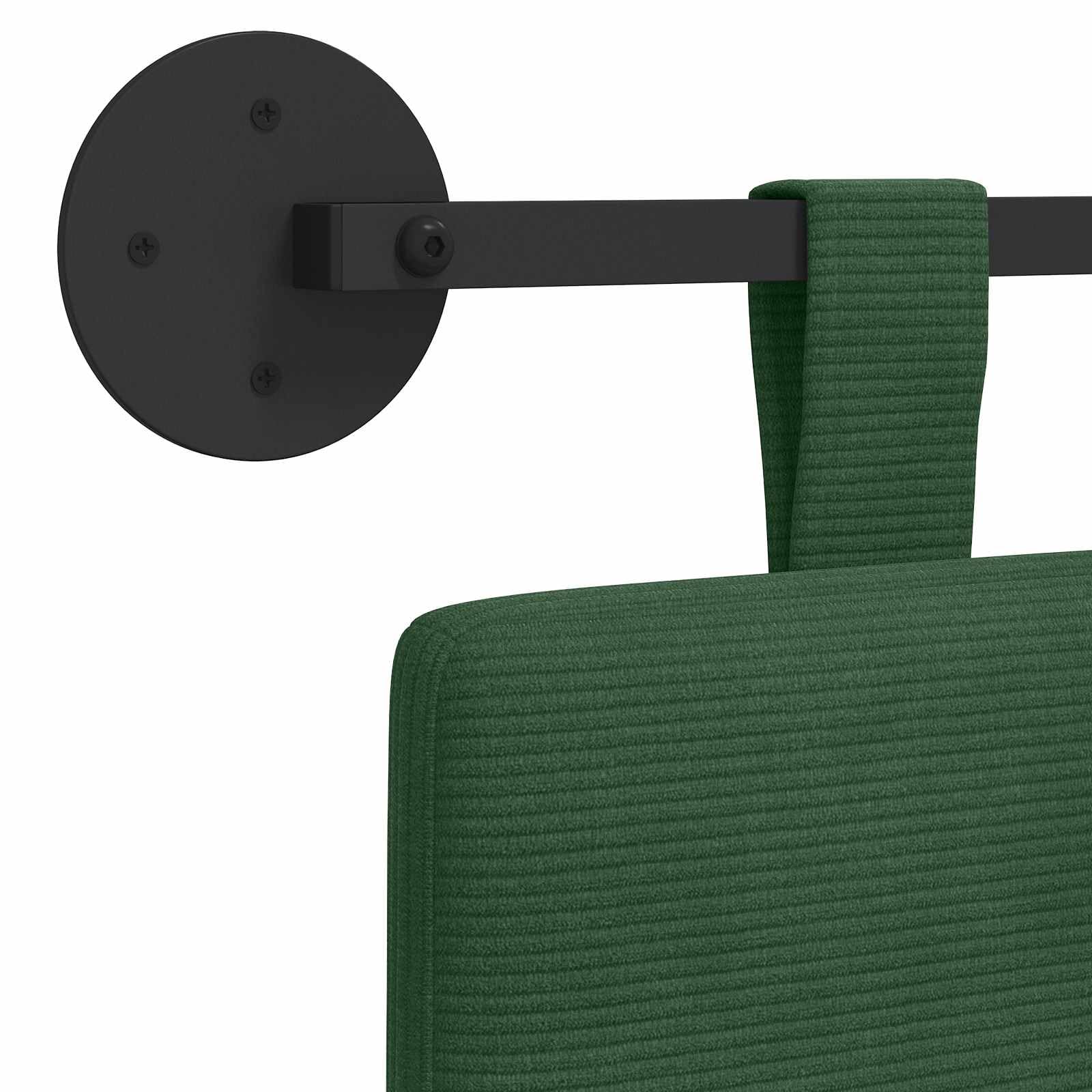 Cabecero colgante de pana, 130 x 55 x 5 cm, juego de 2 unidades con lazos para colgar extraíbles, montaje en pared, acolchado suave para dormitorio, habitación de invitados, accesorios de cama