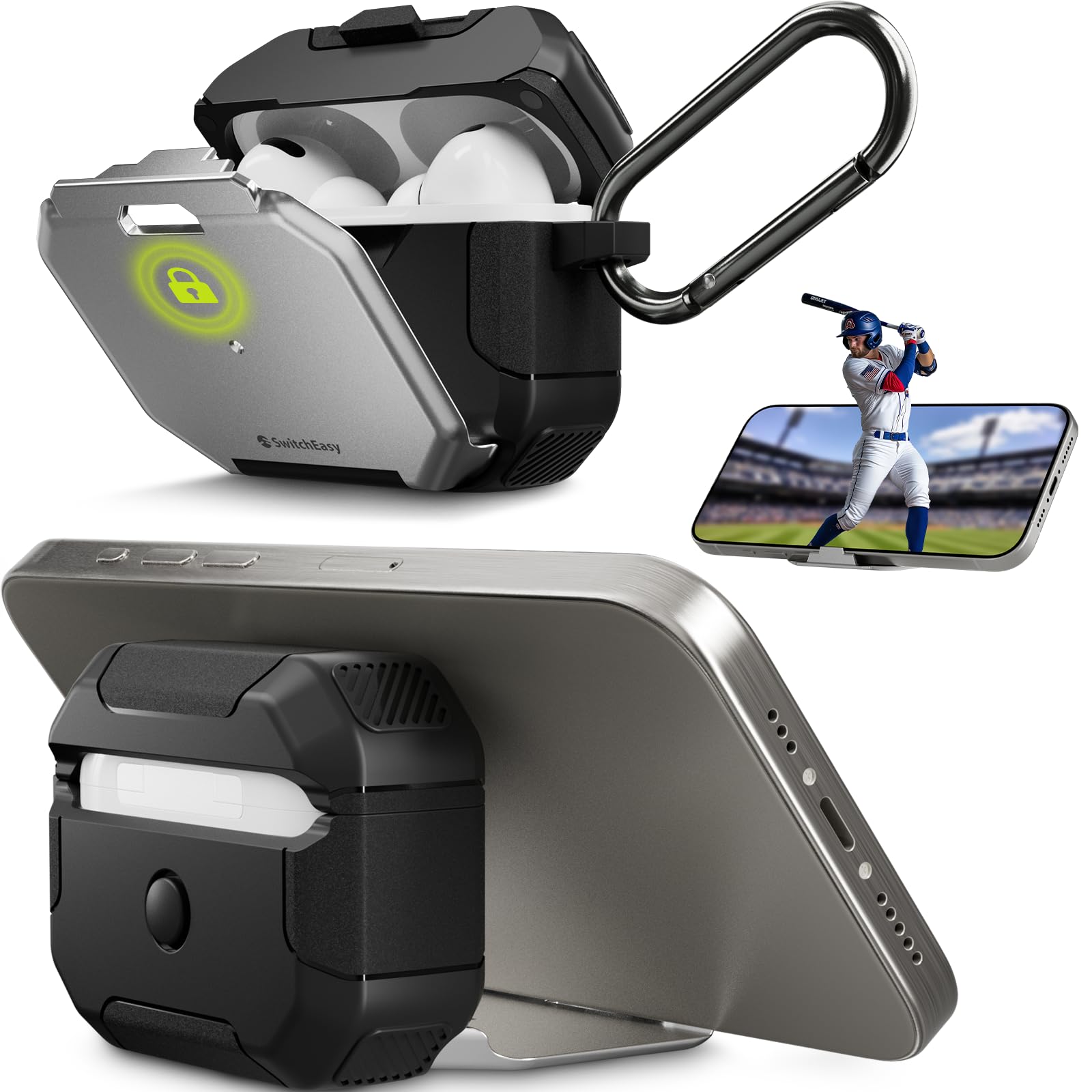 Amazon.com: SwitchEasy Defender+ AirPods Pro Locking Case 2nd