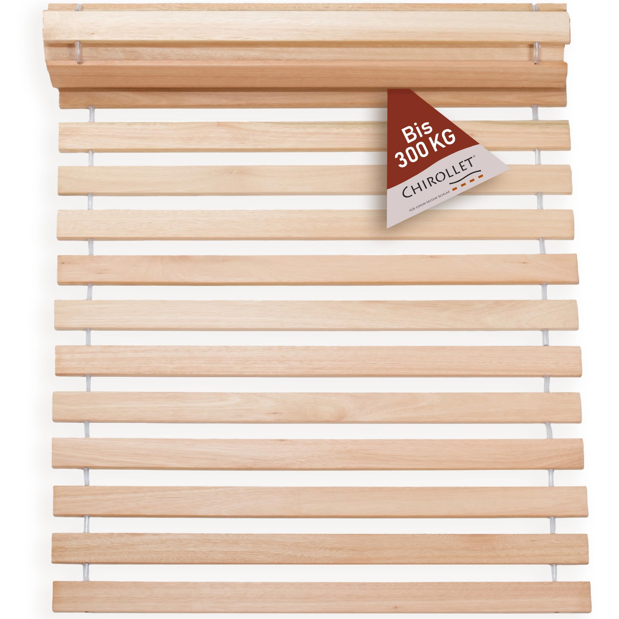 Premium Rollrost Passend für 100x200 cm große Betten | Ohne Montage & absolut rutschsicher | Belastbar bis 300 kg | Made in Germany | Roll-Lattenrost Vollholz | 10 Jahre Garantie