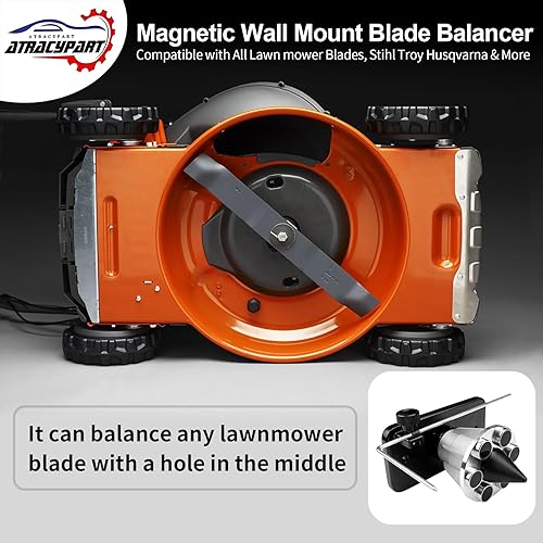 Miniatura 4 de ATRACYPART 42-047 Equilibrador magnético de cuchillas de montaje en pared, compatible con todas las cuchillas de cortacésped, Stihl Troy Husqvarna y