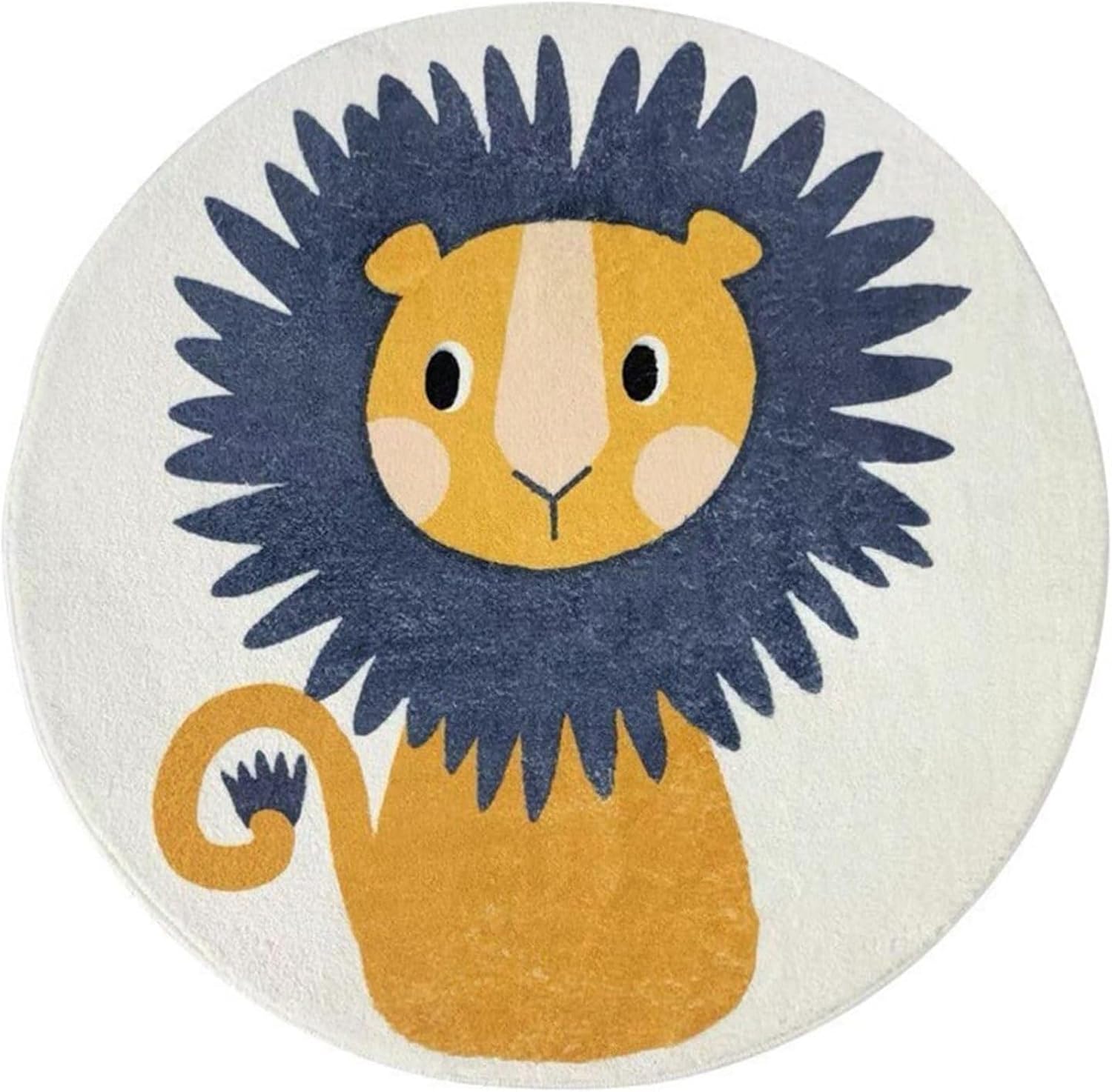 デスクチェアマット ライオン ヒツジ アニマル ゲーミングチェアマット チェアマット 短めの毛足 ベッドルームラグ 床保護ラグ ラウ