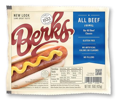 Miniatura 3 de Berks All Beef Hot Dogs, 8 por paquete (paquete de 3), sin gluten
