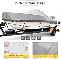 Vista 3 de Cubierta de barco para consola central 1400D, impermeable, para exteriores, de 17 a 19 pies, especialmente para consola central, lancha, lona marina