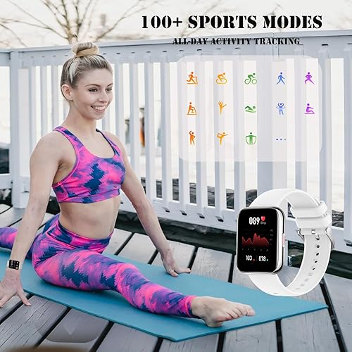 Miniatura 4 de Reloj inteligente (respuestahacer llamada), reloj inteligente HD de 1.81 pulgadas para mujeres y hombres, monitor de sueño de frecuencia cardíaca,