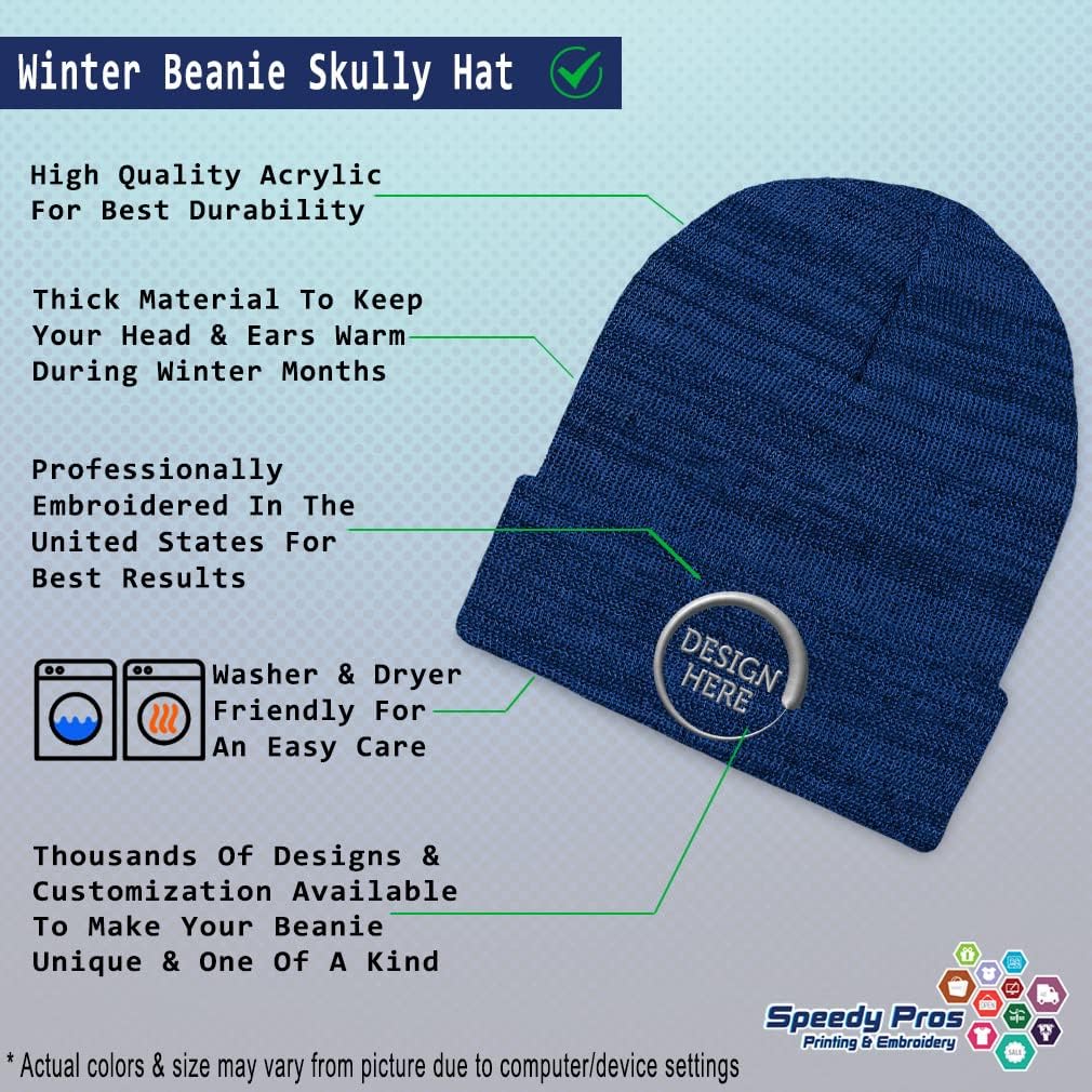 Beanies for Men Disc Golf, Tree and Yeti Embroidery Skull Cap Winter Hats for Women Acrylic One Size