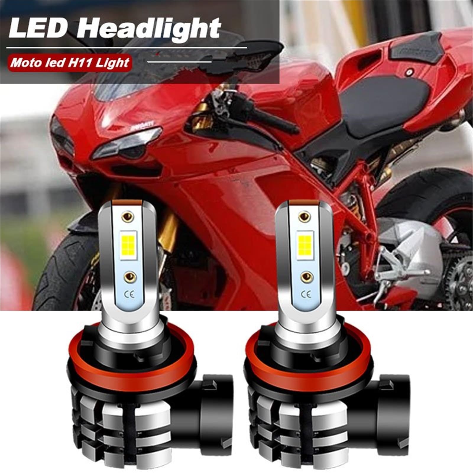 Phare Moto LED Ampoules Phares LED H11 H8 pour Ducati Phare Antibrouillard