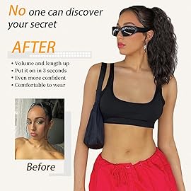 ORSUNCER Ponytail Extension Claw 18 Curly Pony Tail Clip in Claw Hair Extensions Fluffy Natural Looking Synthetic Hairpiece for Women Blonde Highlight