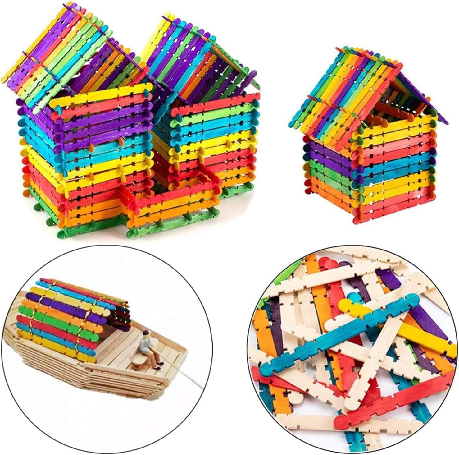 激安通販専門店 木材スティック スティック棒 Diy ミニ 工作用 木製 いろんな芸術品や作品を作り用に 114mmx10mm 100本セット カラフル 木色 Sungaipenuhkota Go Id