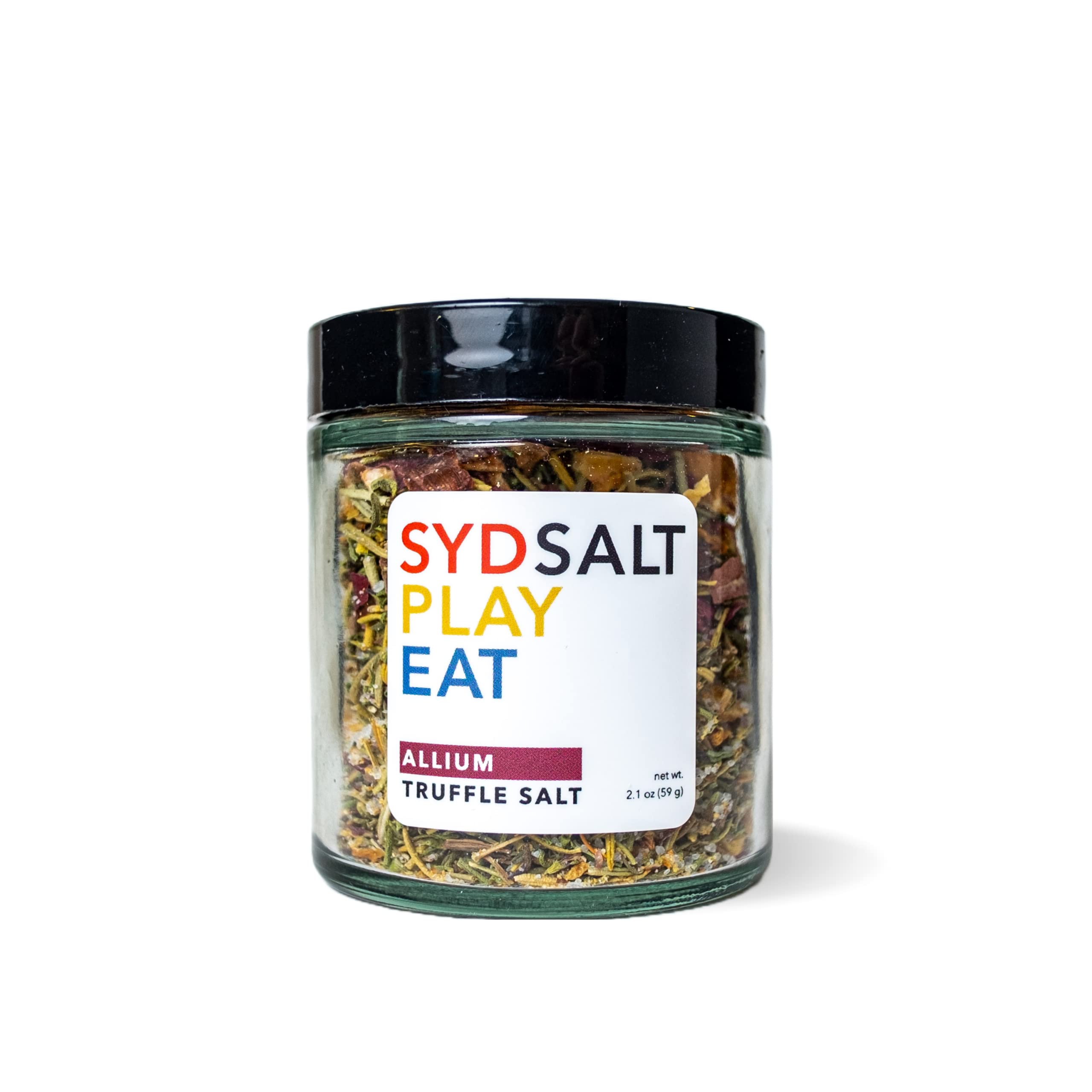 Truffle Salt Blend with Garlic, Onion, Shallots, Rosemary, Thyme, Sea Salt - SydSalt Garlic - Try on Popcorn, Eggs, Chicken, Steak, Pasta, Salads, Vegetables, Potatoes - Unique Gift - SydPlayEat - 2.2 Oz