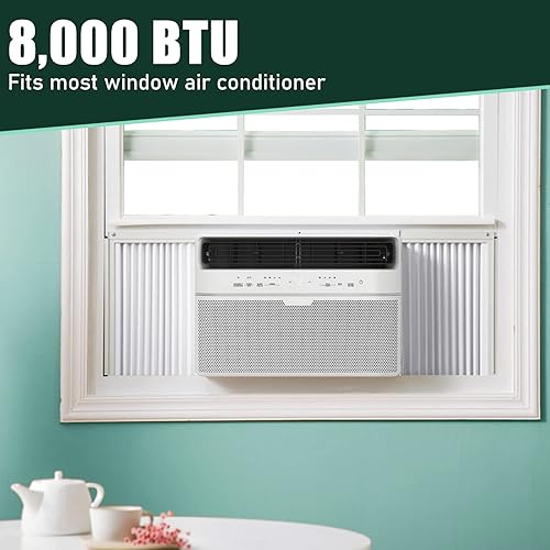 Miniatura 7 de Flehomo Paneles laterales de aire acondicionado de ventana con marco, panel lateral de CA de aislamiento ajustable para unidad de CA de ventana de