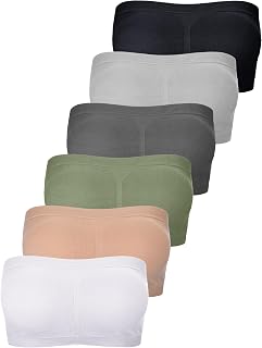 Boao Bandeau Bra Padded Strapless Bra for Women | Padded Tube Top, Seamless Non Slip Stretchy Casual Bralette