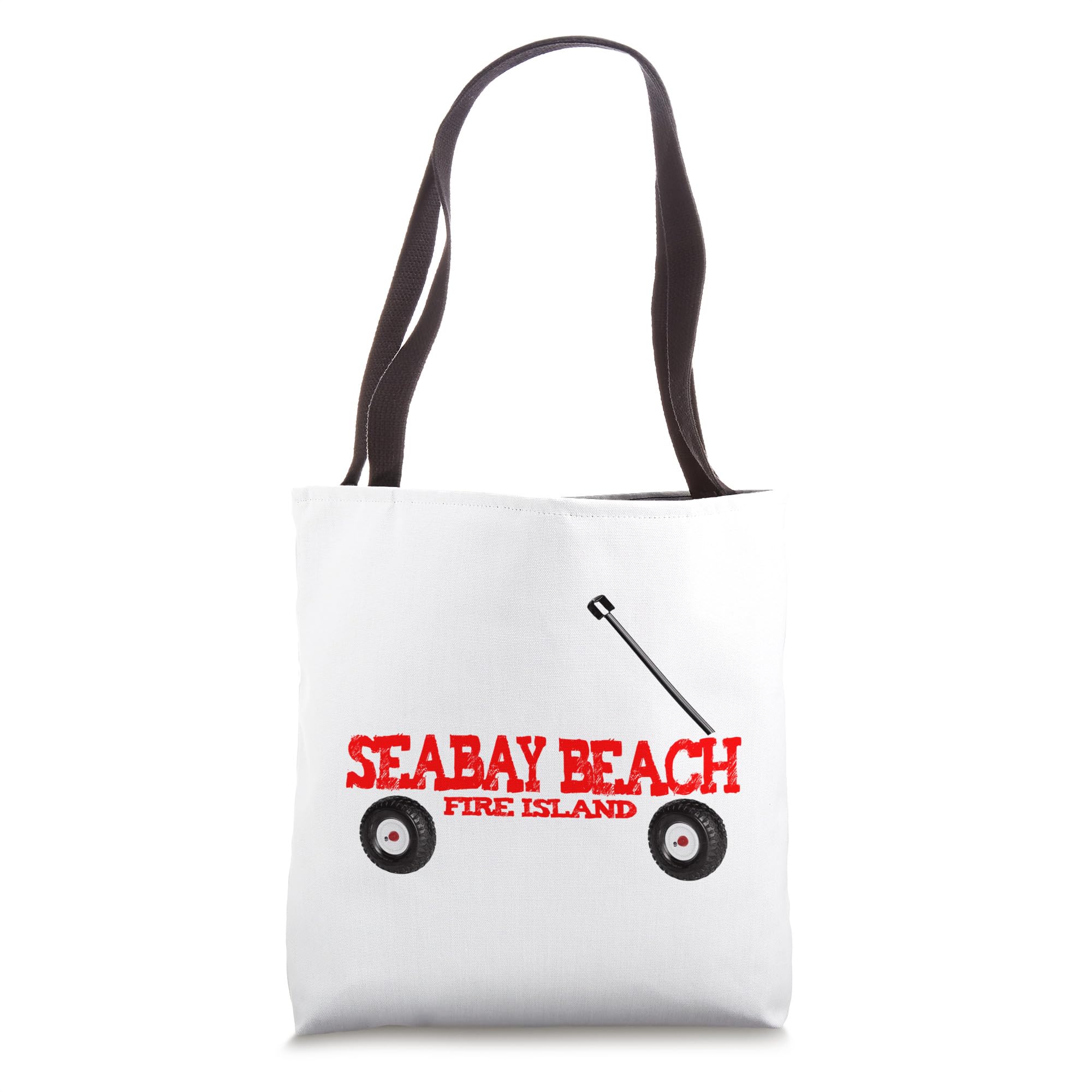 seabay beach FIRE ISLAND red wagon summer vacation FI LI NY Tote Bag
