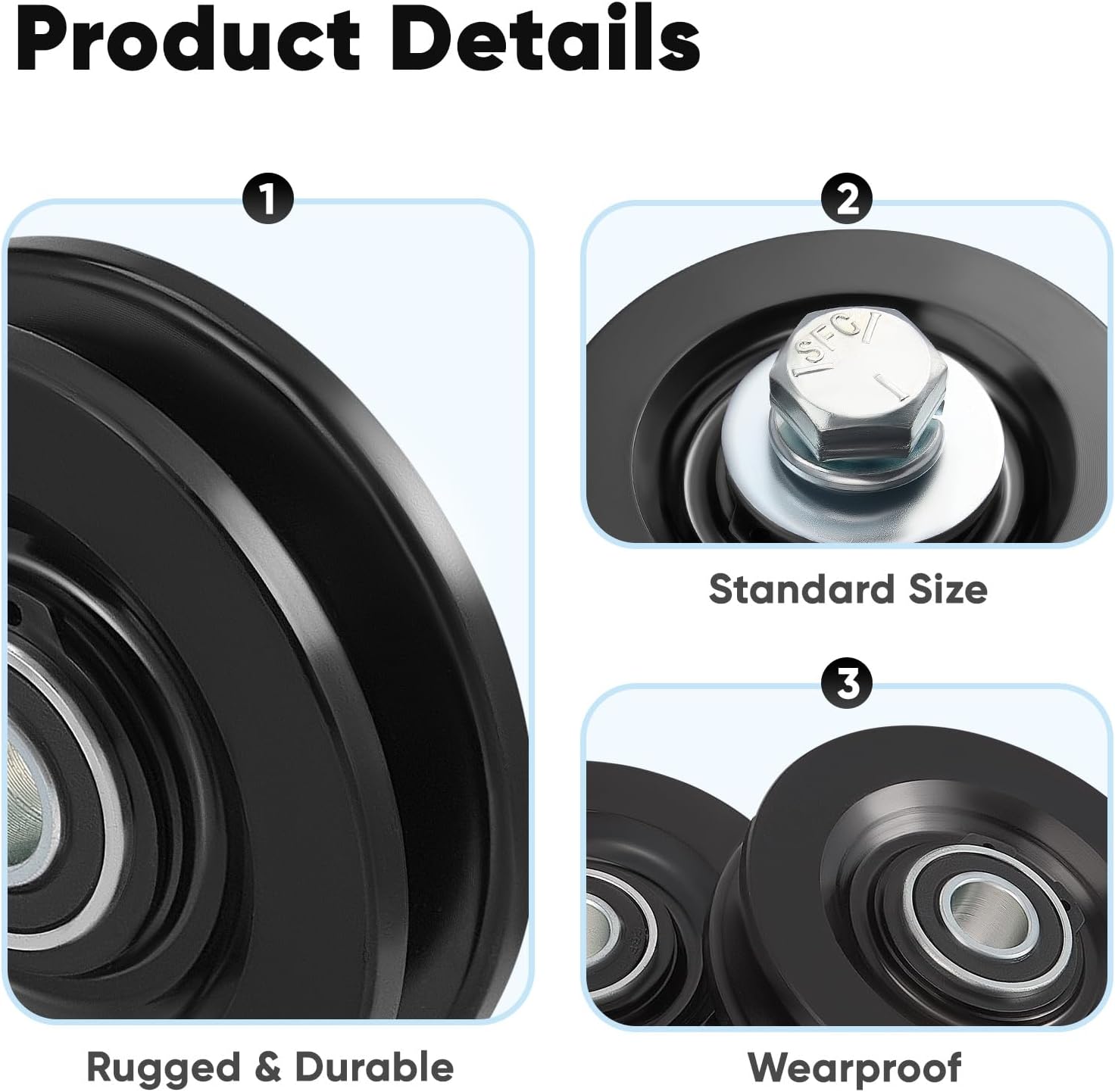 4 Set 90040 Roofing Hoist Carriage Wheel Kit Compatible With TranzSporter TP250 TP400 & LH200 LH2000 Roofing Elevators, Heavy Duty Carbon Steel