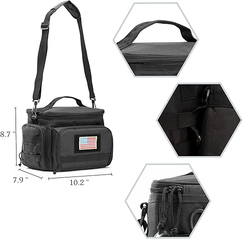 Miniatura 9 de MOV COMPRA Lonchera táctica para hombres, lonchera aislada, a prueba de fugas, bolsa térmica de gran capacidad con bolsa para botella de agua MOLLE