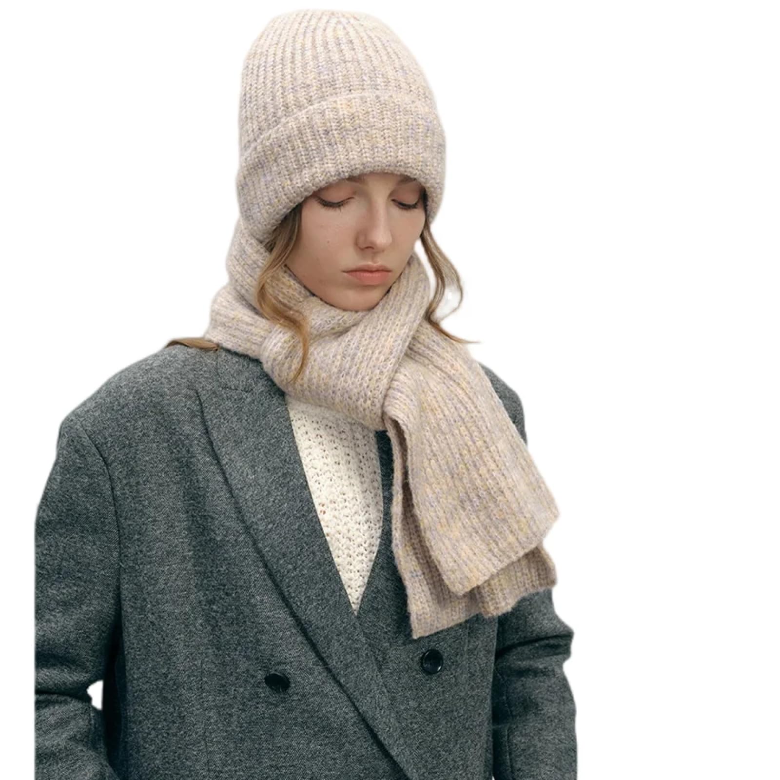 Czapki Czapki Skullies Czapki Beanie 2-częściowy Zestaw Szalik Kobiety Mężczyźni Moda Gruba Ciepła Czapka Narciarska Czapka Z Daszkiem