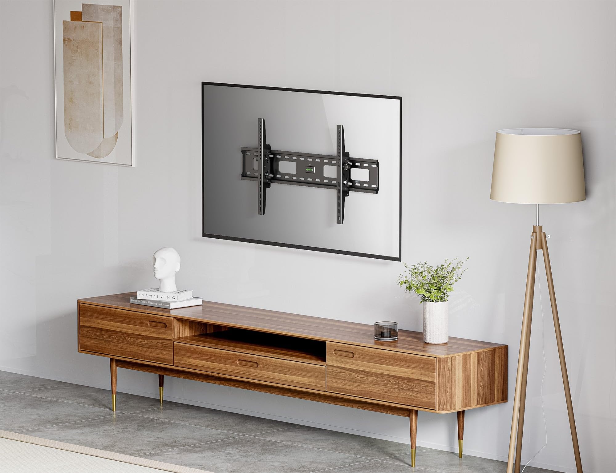 Manhattan 423830 Supporto da parete per TV (700 x 400 mm, 700 x 400 mm, 15 - 15°), Nero