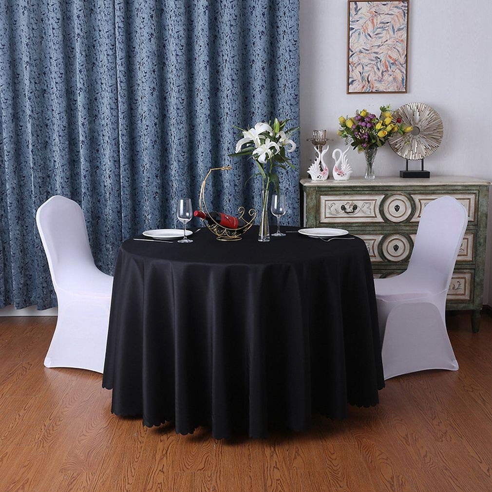 Tovaglia Rotonda In Poliestere Nero 120 Cm - Resistente Alle Macchie, Senza Cuciture, Perfetta Per Matrimoni Ed Eventi - 2
