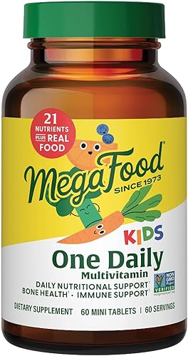 MegaFood Kids One Daily - MultivitamĂnico infantil para apoyo nutricional con vitamina B C y D sin OMG sin gluten vegetariano y hecho sin lácteos ni MegaFood Kids One Daily - MultivitamĂnico infantil para apoyo nutricional con vitamina B C y D sin OMG sin gluten vegetariano y hecho sin lácteos ni