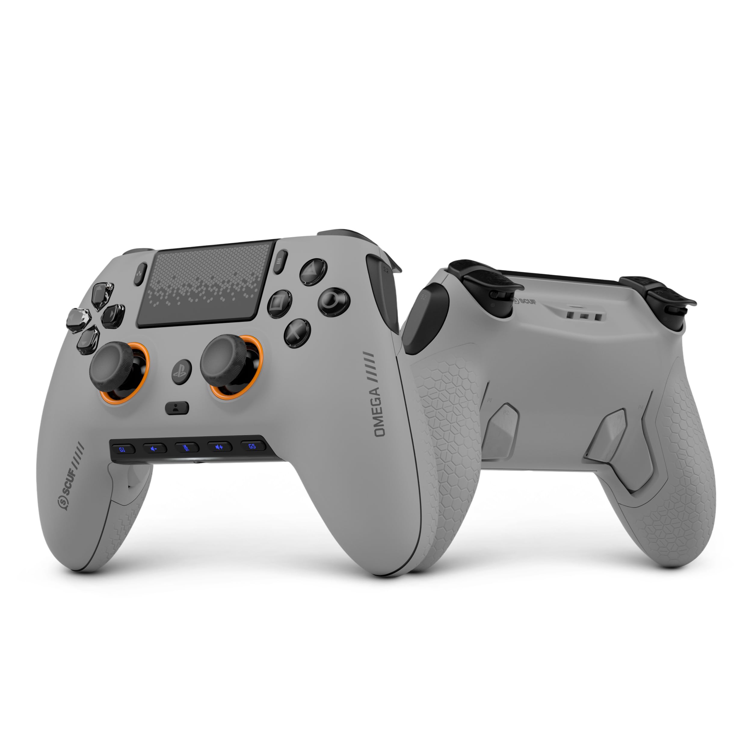 Scuf OMEGA Mando inalámbrico de la PS5, TMR Anti‑Drift – Gris Claro | Licencia Oficial, Alto Rendimiento, 11 Entradas Personalizadas, Gatillos Instantáneos, Baja Latencia, Windows PC Compatible