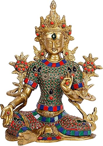 Liv - Estatua de Buda de latón para decoración del hogar, decoración de Pascua, diosa tibetana, Devi, Tara, buddihismo, ídolo, estatuas grandes de