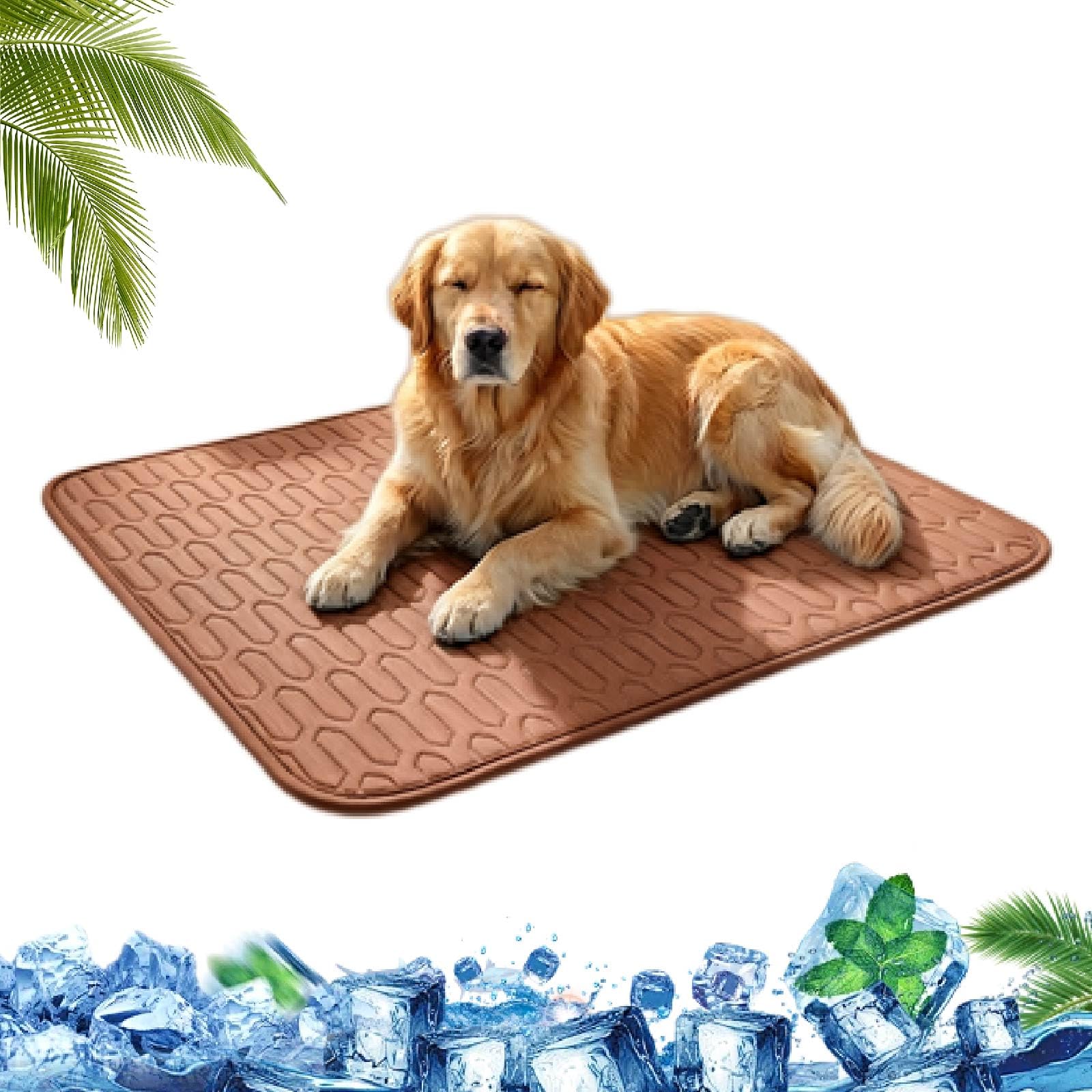 UZIPZ Self-Cooling Dog Mat Large for Car and Garden (Brown, 60 * 45cm)