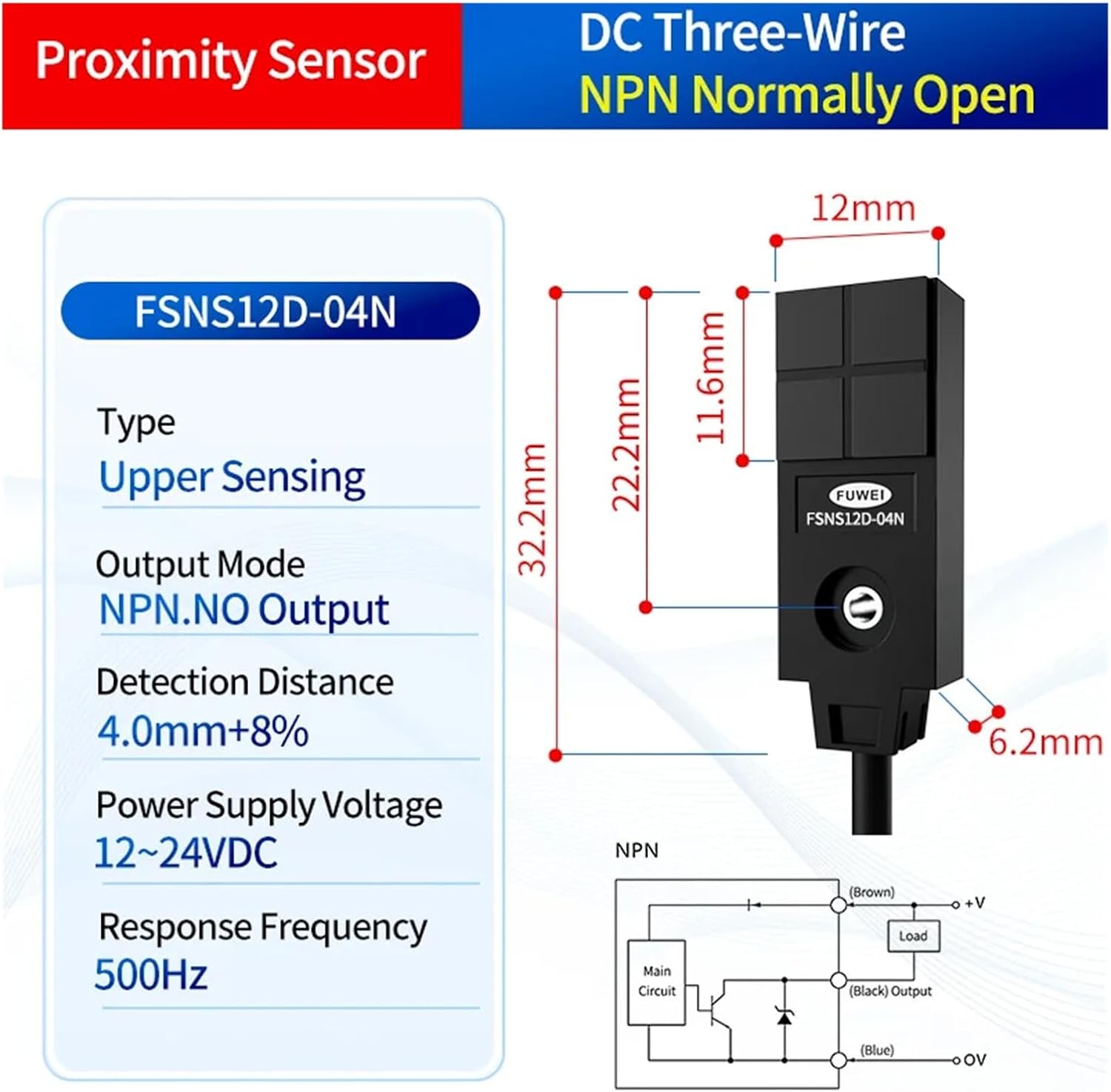 FSNS12D-04N IP67 Inductive Proximity Sensor Switch for Metal Detection(FSNS12D-04N)