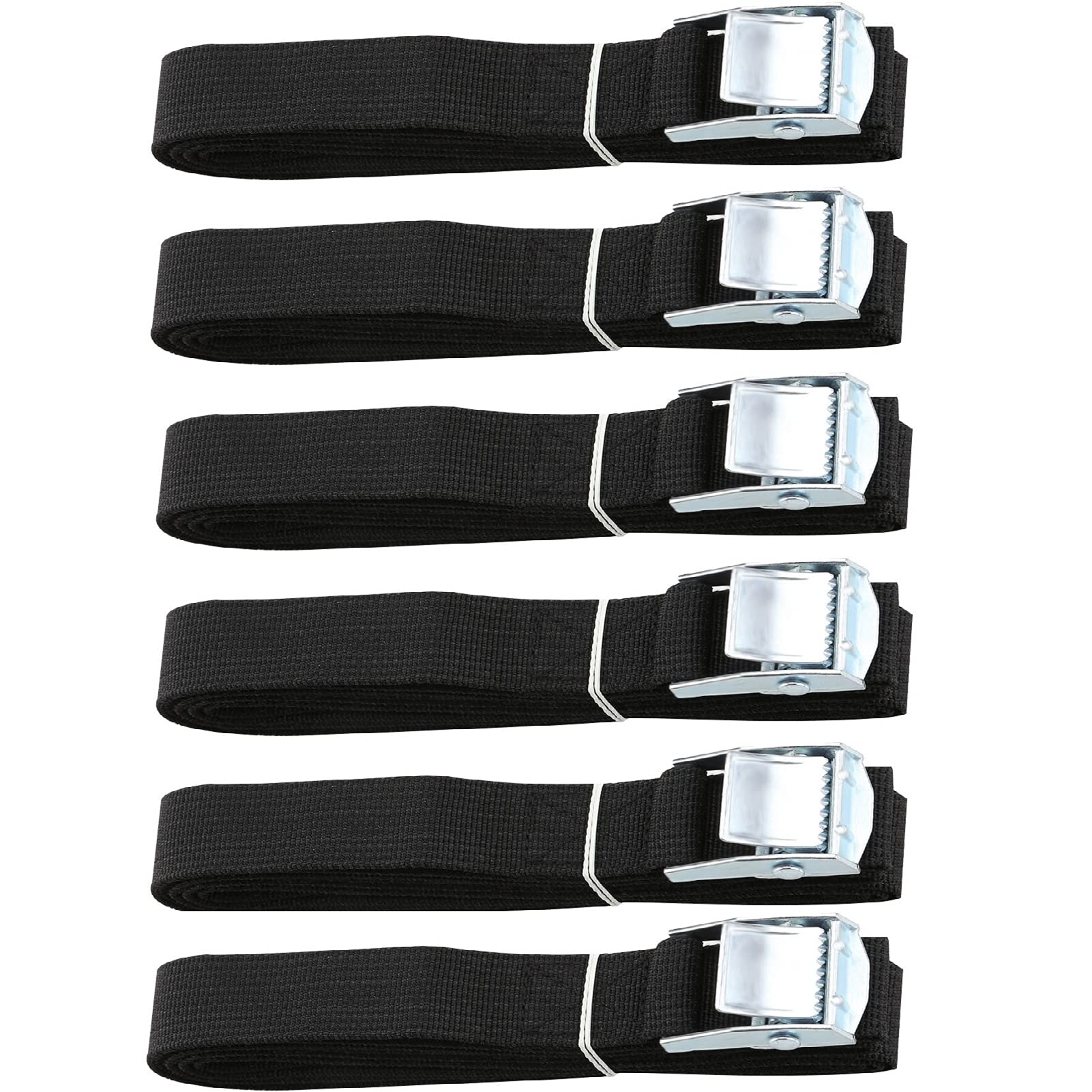 ColdShine6pcs 2.5M Car Cargo Straps Cargo Handling Straps Travel Luggage Hasp Straps Heavy-Duty Tension Straps Fasten Straps For Bicycle Transport Vehicles