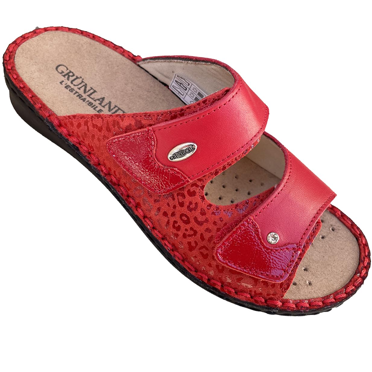 GRUNLAND ciabatte Comfort DONNA regolabili con strappi e plantare estraibile prodotte in italia modello 2025 con decoro