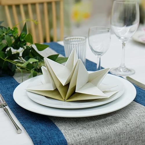 Miniatura 7 de Fanxyware Servilletas de cena de origami en forma de estrella en rosa y blanco degradado (desechables), paquete de 12, 23 x 15 pulgadas, papel de 3