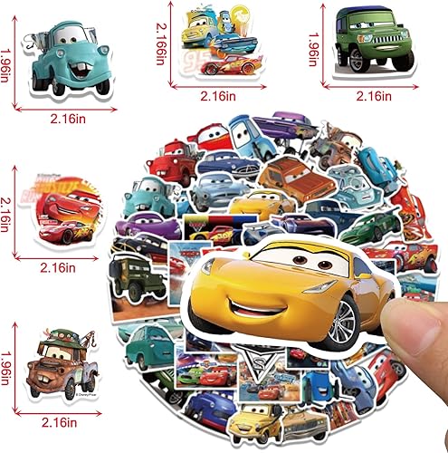 Miniatura 4 de 100 calcomanías de dibujos animados para autos, películas, lindas calcomanías de vinilo impermeables para botellas de agua, laptop, monopatín,