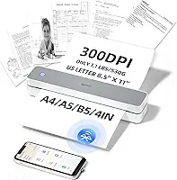 iDPRT Impressora Portátil Sem Fio para Viagens, Impressora Térmica Sem Tinta de 300 Dpi para Uso Doméstico, Escritório, Veículos, Impressora Bluetooth Móvel, Suporta Formato Carta (8,5" X 11")