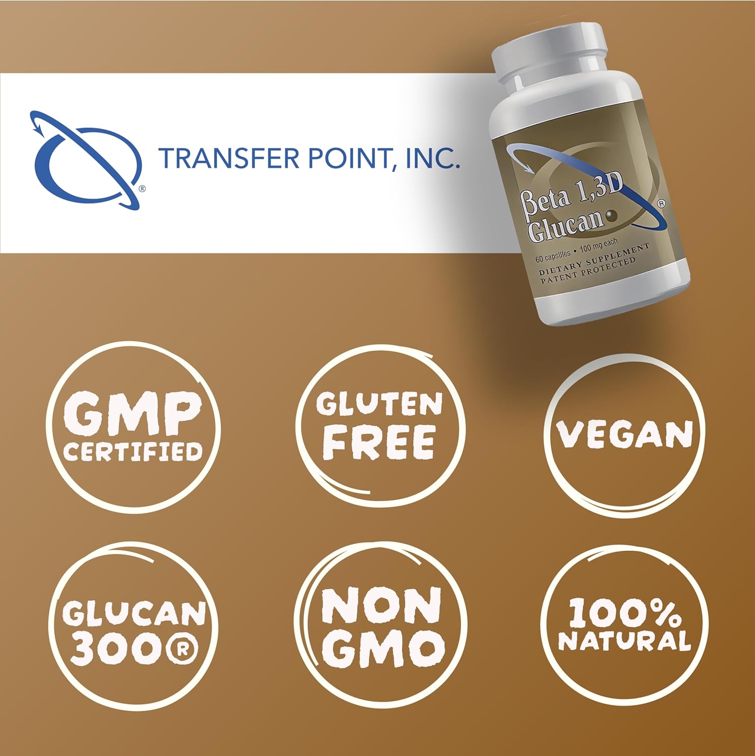 Transfer Point Yeast-Derived Beta 1,3D Glucan (1,3/1,6 B-Glucans) 200mg, Minimum 85% Beta Glucan Content, Non-GMO, Vegetarian, All-Natural Immune Support, 60 Capsules - Image 5