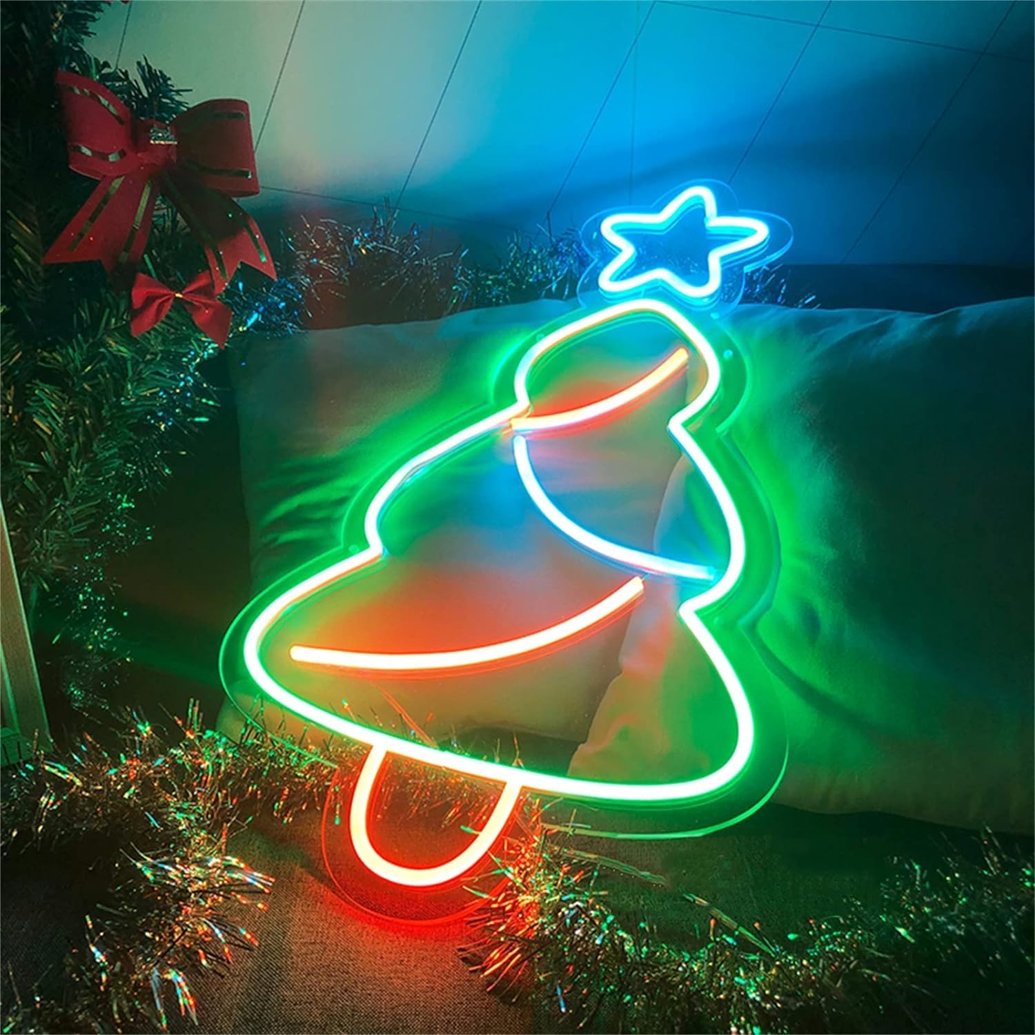 Amazon.co.jp: OAKYE LEDネオンライトサイン クリスマスツリーネオン