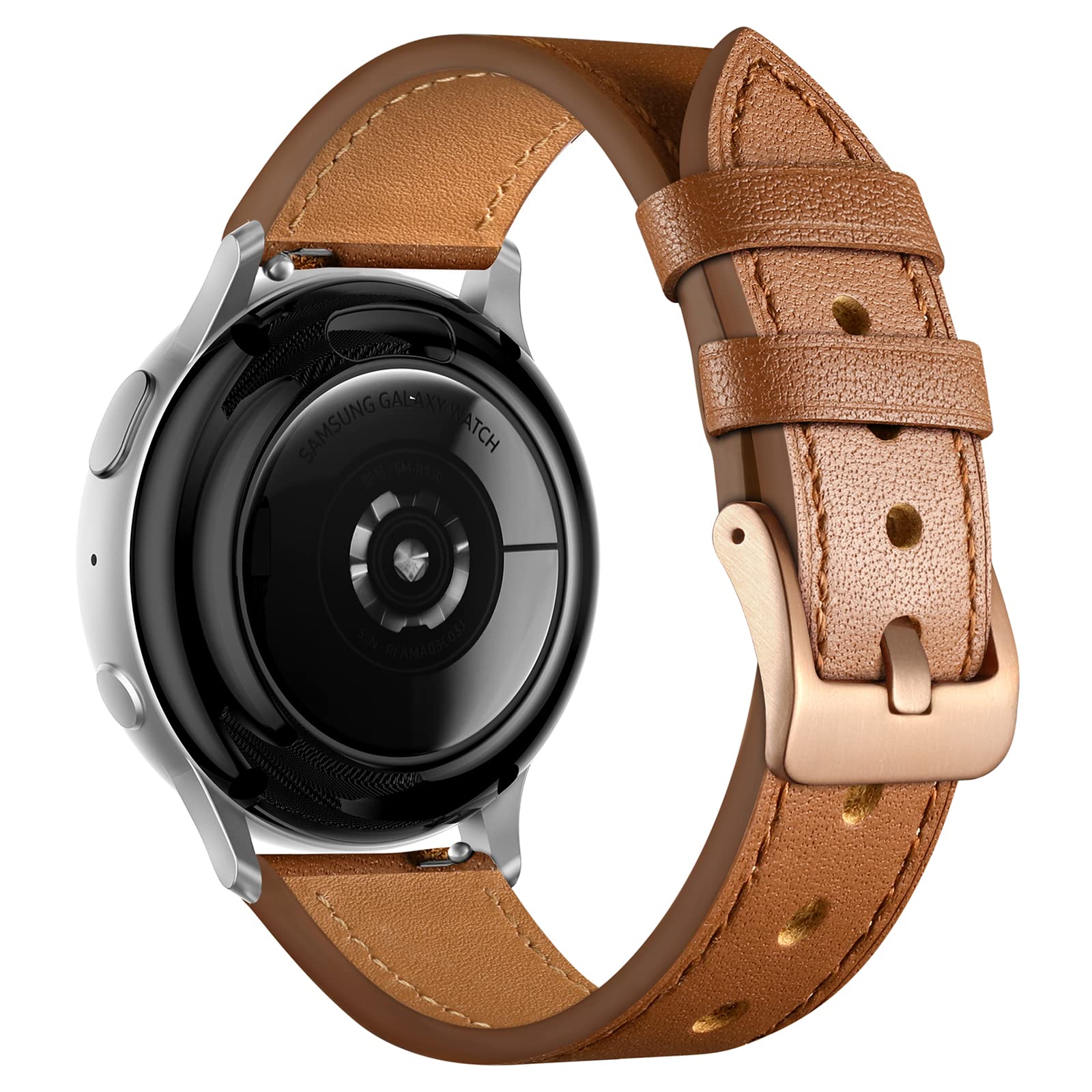 GEAK Leather Bands Compatible with Samsung Galaxy Watch 6 5 4 40mm 44mm/Galaxy Watch 4 Classic 46mm 42mm, 20mm Quick Release Watch Band for Women Men